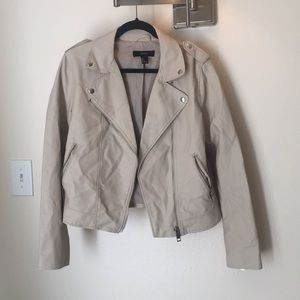 Cream faux leather jacket